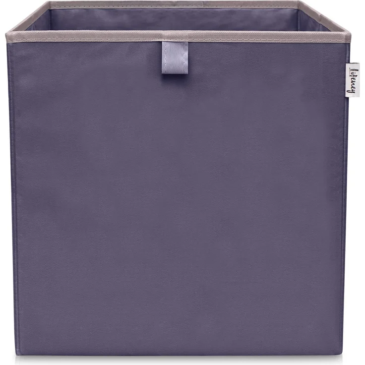 LIFENEY Aufbewahrungsbox einfarbig Anthrazit I Spielzeugbox passend für Würfelregale I Ordnungsbox für das Kinderzimmer I Aufbewahrungskorb als Accessoire für dein Zuhause | 33x33x33 cm – Bild 1