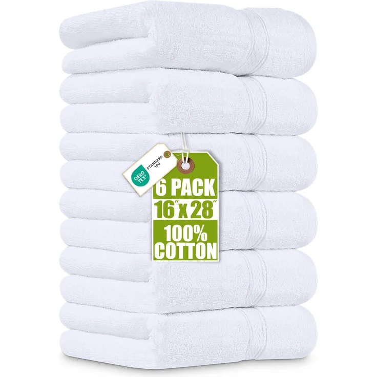 Utopia Towels Handtücher Set Baumwolle, 41x71 cm, 6er Pack, Weiß | 100% Baumwolle, ultraweich, sehr saugfähig