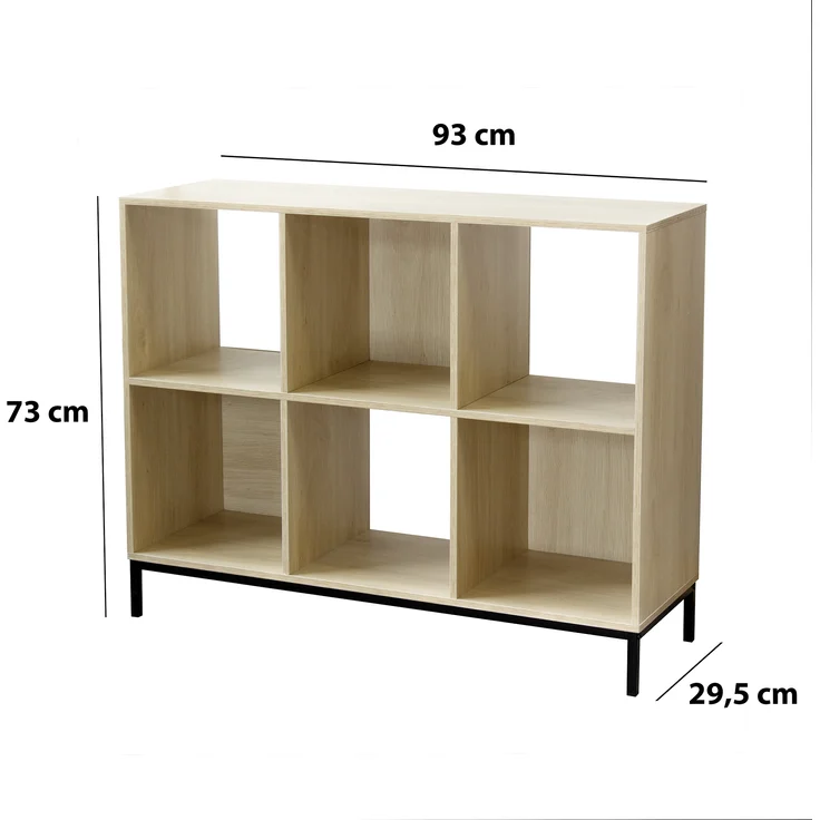 Casâme Regal mit 6 Fächern und metallbeinen - Helles Holz – Bild 9