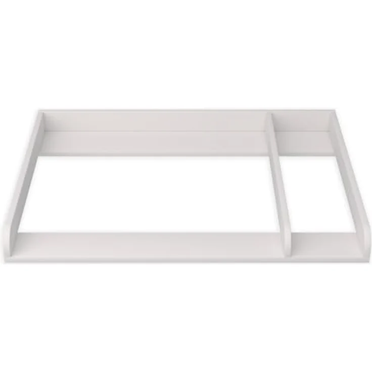 regalik Wickeltischaufsatz mit Teilung für IKEA HEMNES, Wickelkommoden Aufsatz mit Trennfach, 50 cm Tiefe, abnehmbar, mit abgerundeter Front, für Wickeltisch oder Wickelkommode, Weiß, 108 × 78cm – Bild 2