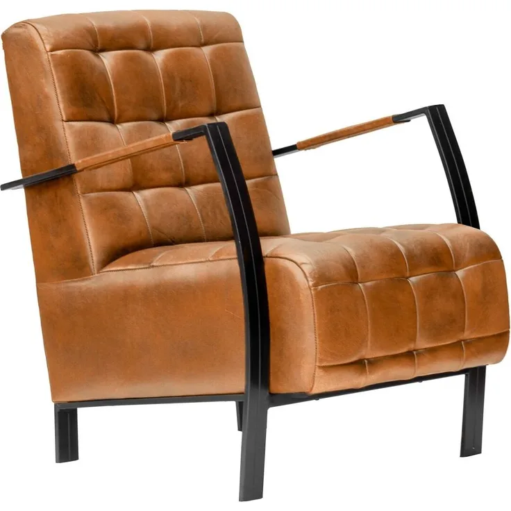 Sessel Echtleder 64x76x83 cognac IRON LABEL #13