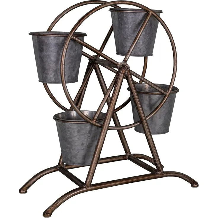 Etagere Ständer Regal Rondell 4 Töpfe Metall Antic Line SEB17331