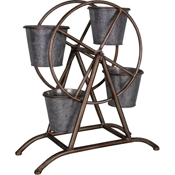 Etagere Ständer Regal Rondell 4 Töpfe Metall Antic Line SEB17331