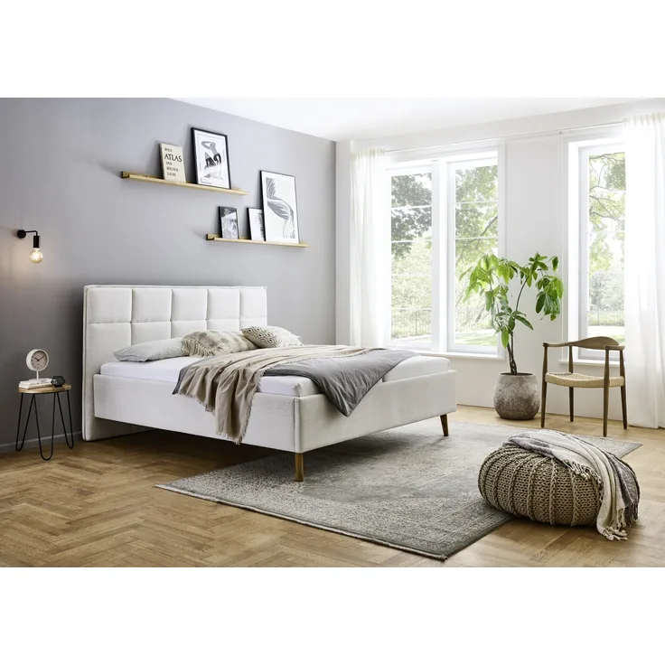 Polsterbett >Paulo< Liegefläche 160x200cm, Cody Beige, Stellmaß: 182x120x213cm (BxHxT)