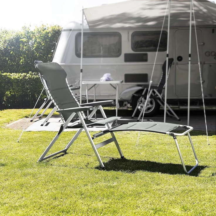 XXL Campingstuhl NOVARA klappbar - Liegestuhl Anthrazit – Bild 4