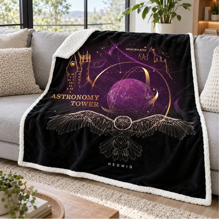 Wohndecke Harry Potter Hogwarts Coral Decke warme Kuscheldecke 130x170 cm, Harry Potter – Bild 3