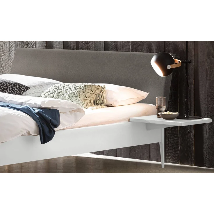 Hasena Polsterbett Fanano Grau/Weiß mit gepolstertem Kopfteil 180x210 cm, Komforthöhe 25 cm MDF weiss deckend – Bild 3