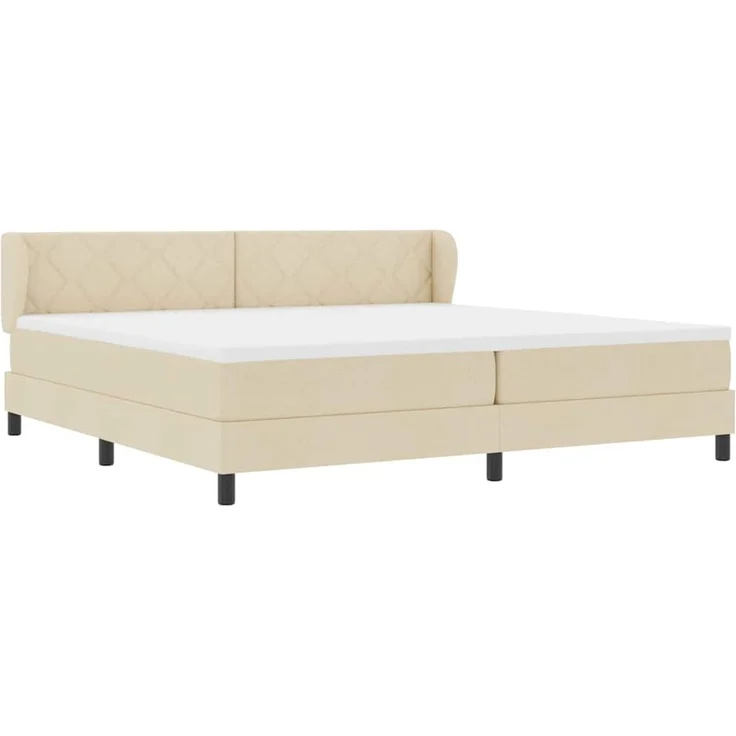 vidaXL Boxspringbett mit Kopfteil Creme 200 x 200 cm Stoff 3340113 – Bild 6