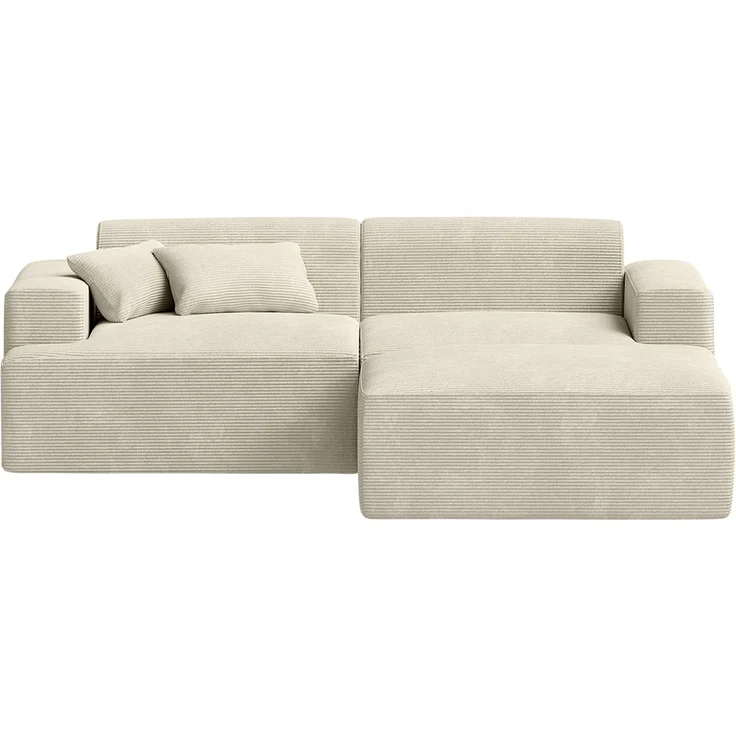 skølm 'Freki' Cloud Sofa 2 Sitzer mit Hocker, Vollschaumcouch mit Federkern und Vakuum-Kompression, kein Aufbau erforderlich, mit 2 Kissen, Cord beige – Bild 12
