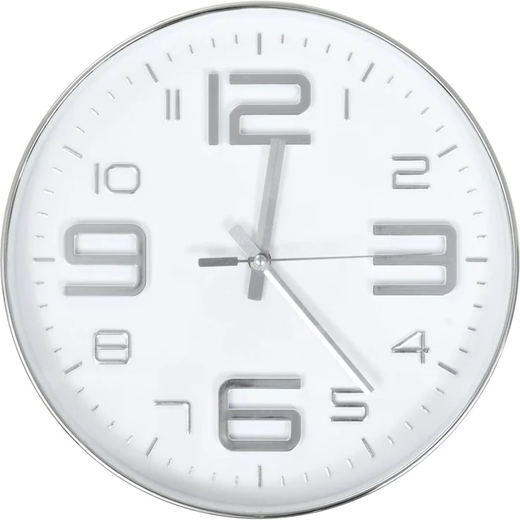 vidaXL Wanduhr 30 cm Silbern 50632 – Bild 1