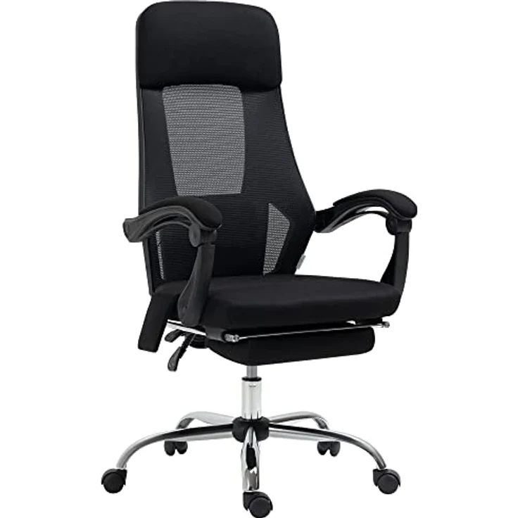 Vinsetto Bürostuhl mit Massagefunktion und Liegefunktion, ergonomischer Gaming Stuhl mit USB-Schnittstelle und atmungsaktivem Netzgewebe – Bild 1