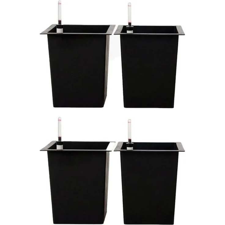 VIVANNO Pflanzeinsatz Kunststoff EINSATZ Bewässerung Konisch - Schwarz Matt (Set, 4 St), 29x29x32 cm – Bild 4