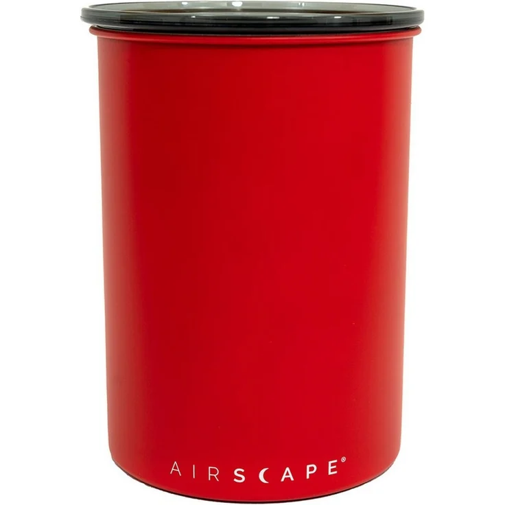 Airscape Edelstahl Kaffeedose Vorratsdose luftdicht 1893ml rot matt AS2807 – Bild 1