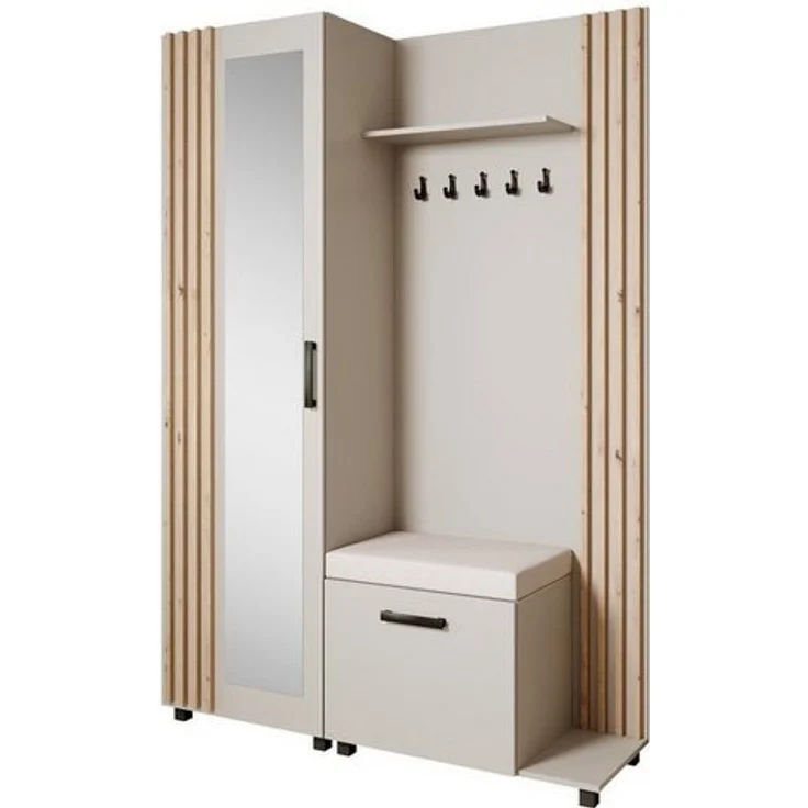 Beautysofa Garderoben-Set Livia – Design, Funktion und Ordnung in Perfektion, (Geräumiger Schuhschrank, mit praktischer Kleiderstange) – Bild 4