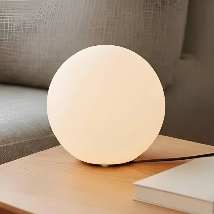 Lindby Tischleuchte Marike, Glas Weiß IP20, 1 x 15 W LED