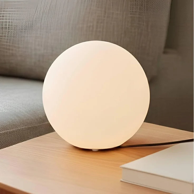 Lindby Tischleuchte Marike, Glas Weiß IP20, 1 x 15 W LED – Bild 1