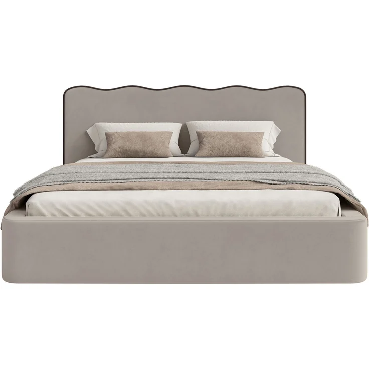Selsey 'Duney' Polsterbett mit Bettkasten, Velours, beige, 180x200 – Bild 6