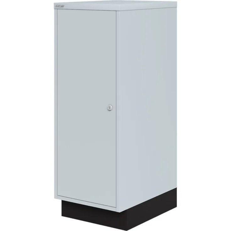 BISLEY Multi Ablageschrank 39er mit Flügeltürenabteil abschließbar in lichtgrau, linksseitig öffnend - Schrank Metall Büroschrank Werkzeugschrank Stahlschrank Metallschrank, LS39L-645