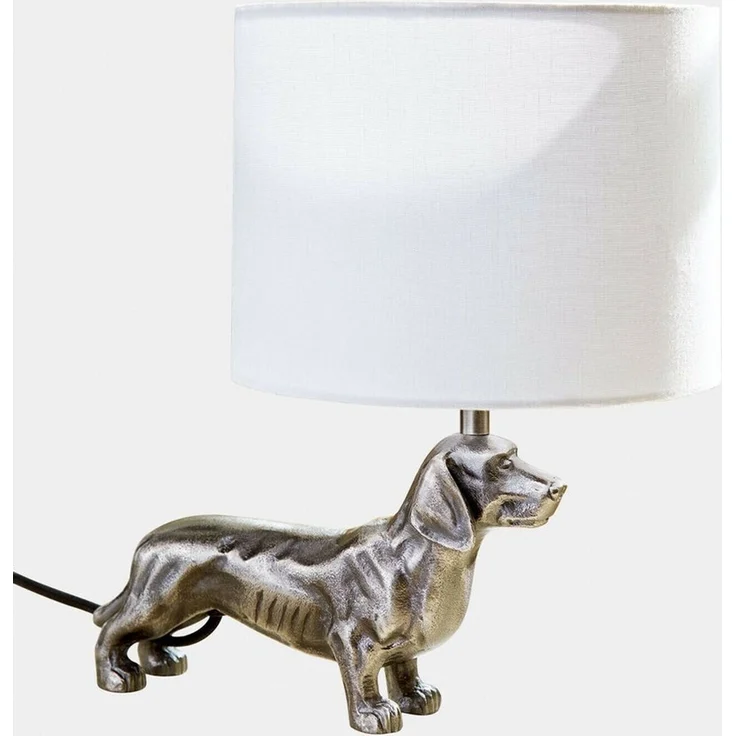 Mirabeau Tischleuchte Tischlampe Wendrel antiksilber/creme – Bild 2