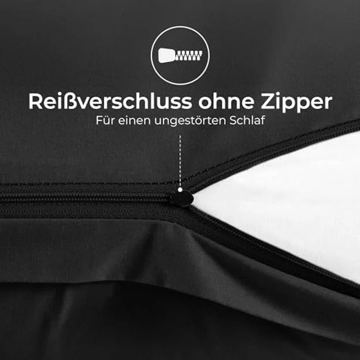 Kissenbezug 50x70 Renforcé Baumwolle (2er-Set) - Anthrazit - Dicht gewebt mit 57 Fäden/cm² - Kissenbezug 70x50 cm - Oeko Tex Zertifiziert - Dreamzie – Bild 5
