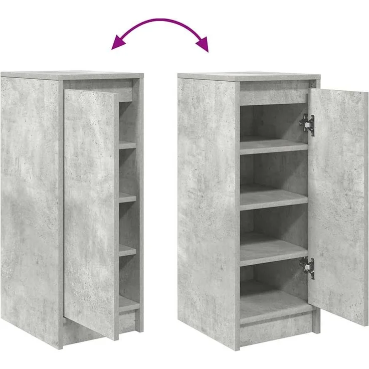 vidaXL Schuhschrank Betongrau 29,5x34x76 cm Holzwerkstoff 861862 – Bild 8