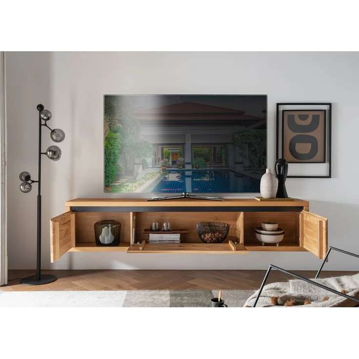 TV Board zum hängen 215x44cm "Bergamo" Wildeiche geölt WZ-0159 – Bild 2