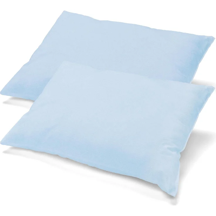 aqua-textil Classic Line Kissenbezug 2er-Set 50x80 aquablau Baumwolle Kissen Bezug Reißverschluss Jersey Kissenhülle – Bild 1