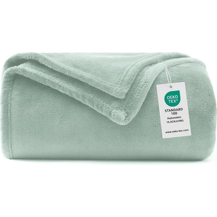 WAVVE Kuscheldecke Flauschig Decke Fleecedecke - Sofadecke 150x200 cm Warm Wohndecke Couchdecke, Salbei-Grün Decke Weich Sofaüberwurf XL – Bild 1
