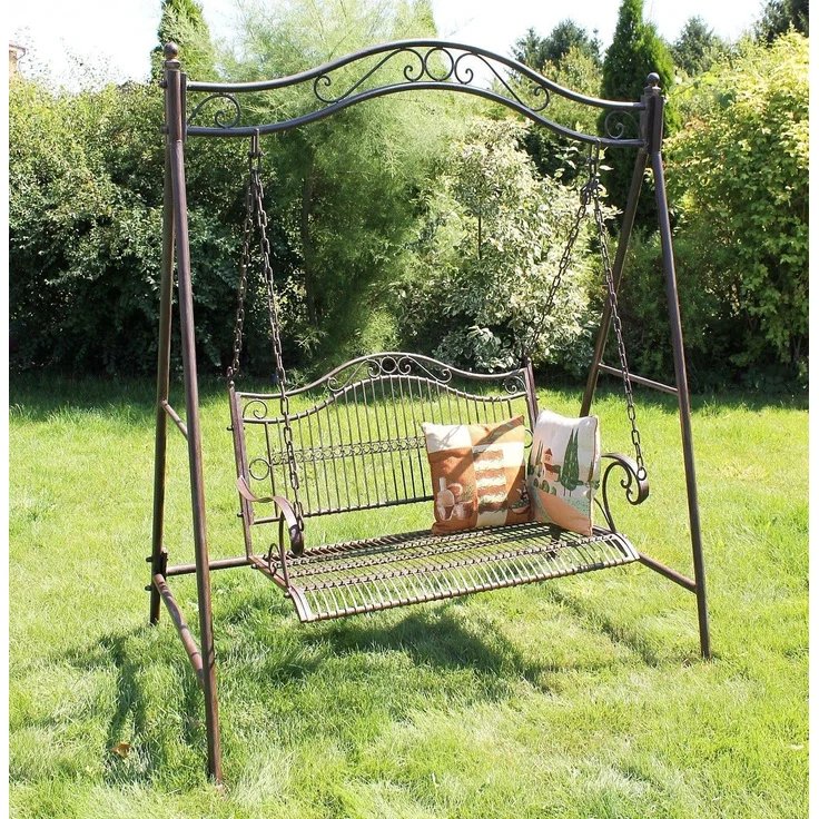 DanDiBo Hollywoodschaukel 2 Sitzer Metall Antik Gartenschaukel 082505 Schaukelbank Schmiedeeisen Bank Outdoor Wetterfest – Bild 7