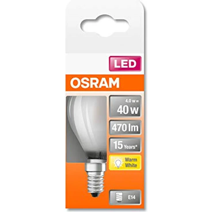Osram E14 LED-Leuchtmittel Tropfenform, 4 W warmweiß, 470 lm, 15.000 Std. Lebensdauer, smokey Design – Bild 2