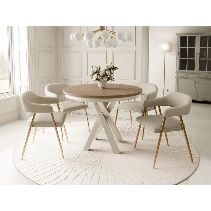 Compleo Esstisch Esszimmer, Modern, Japandi, Industrial - Küchentisch - Runder LOFTO – Bild 1