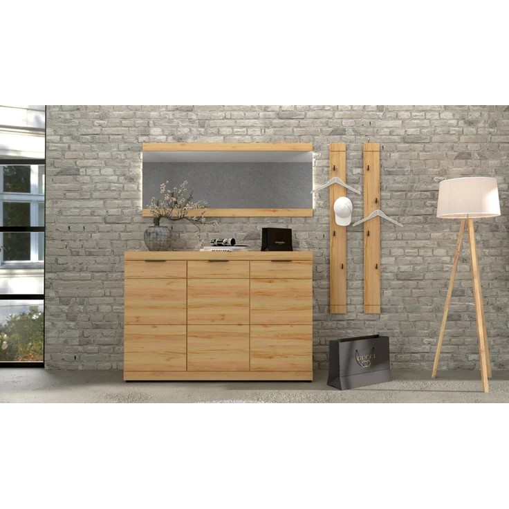XORA 'OHIO' Spiegel XL, MDF Wildeiche, 150 x 65 x 2 cm, mit LED-Beleuchtung – Bild 3