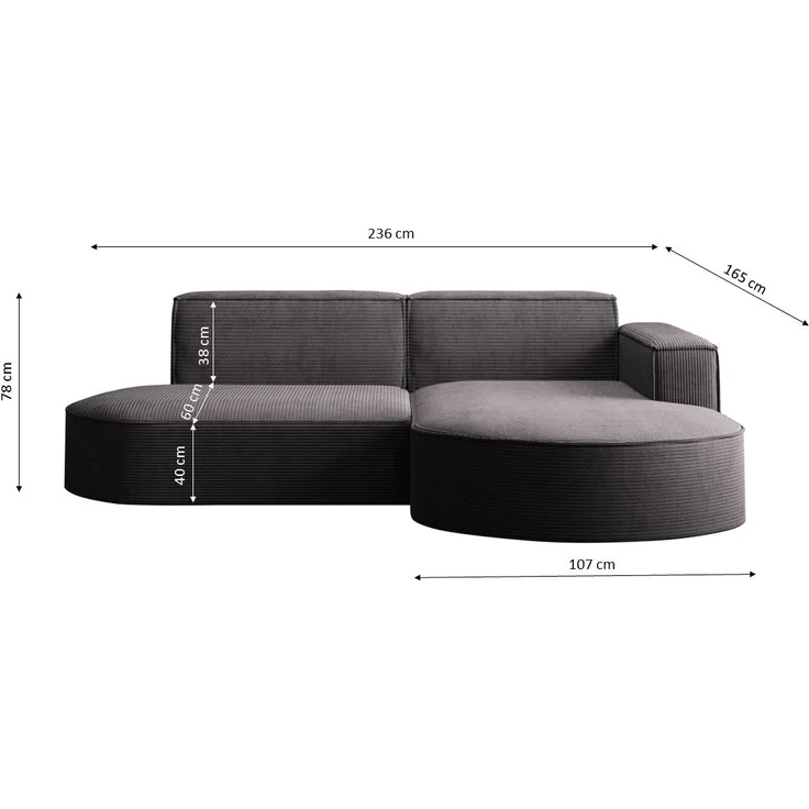 Kaiser Möbel Ecksofa Designer MODENA STUDIO L stoff Poso, Neve, Quelle – Bild 3
