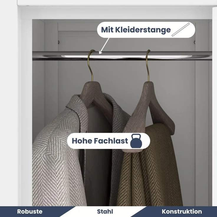 Umkleideschrank Spind TOKIO - 2 Abteile, Etikettenhalter Lüftungsschlitze | Umkleidespind Schließfachschrank Garderobenspind, 185 x 31,7 x 45 cm Weiß – Bild 4