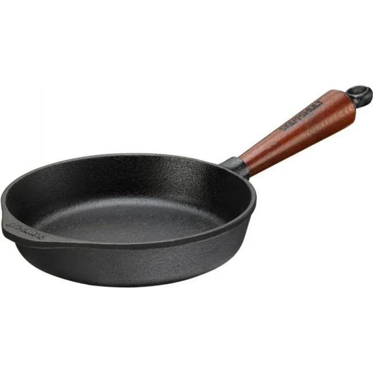 Servierpfanne 20 cm aus Gusseisen 0002T, hoher Rand / Griff Buche von SKEPPSHULT