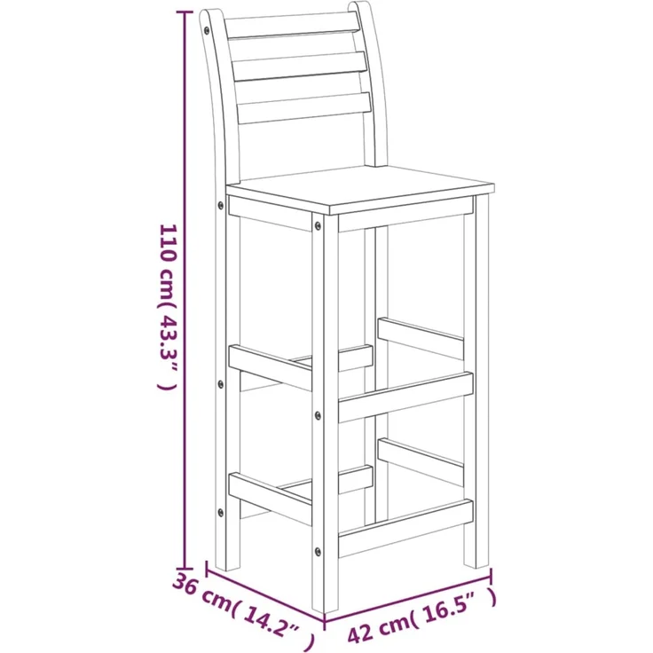 vidaXL 5-tlg. Gartenbar-Set Massivholz Akazie 3154383 – Bild 10