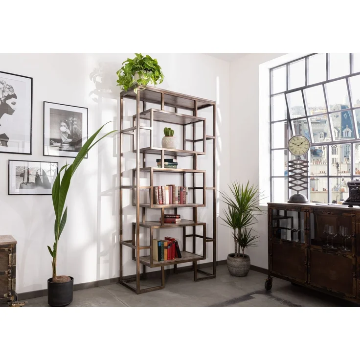 Regal Mango 100x40x202 braun lackiert HEAVY INDUSTRY #208 – Bild 7