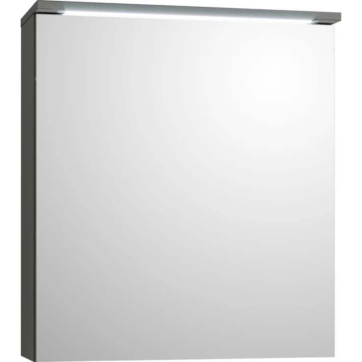 Badezimmerspiegelschrank >Two< LED, Steckdose, titan-grau / weiß - 60x68x23cm (BxHxT) – Bild 1