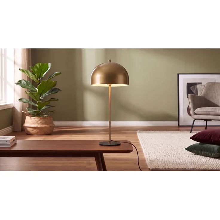 KAWOLA Tischlampe VELARA 2-flammig Metall gold schwarz 58 x 24 x 24 cm