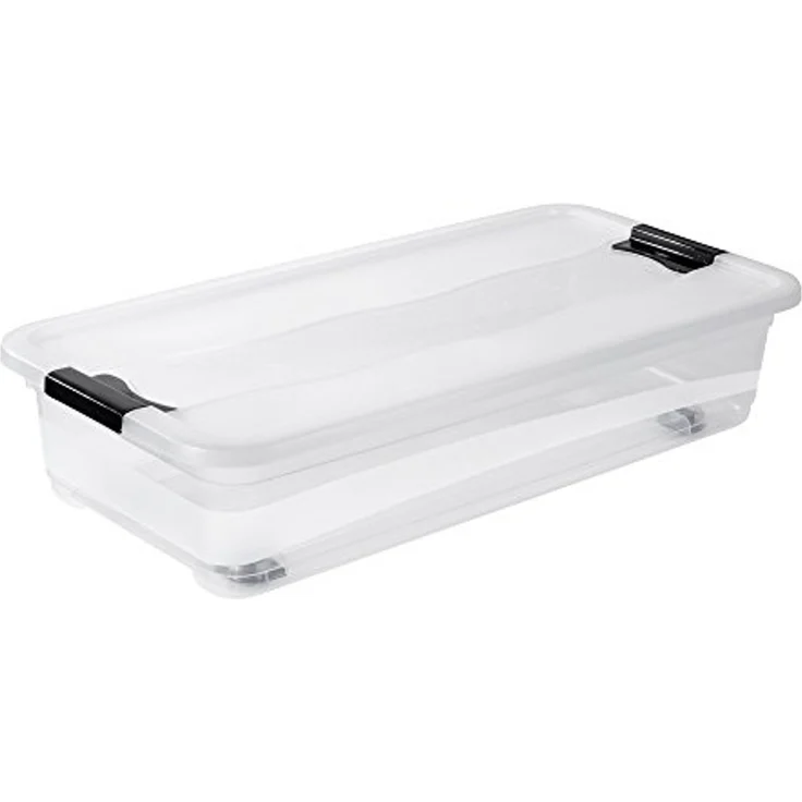 keeeper Aufbewahrungsbox Konrad, Box mit Rollen, 2er Set, 33 L, 79,5 x 39,5 x 18 cm (Set, 2 St), durch Clips verschließbar, Griffe und Rollen am Boden – Bild 4