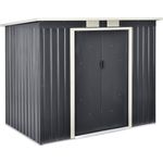 Gartenschuppen 213x130x173cm Stahlblech mit Pultdach [en. casa]