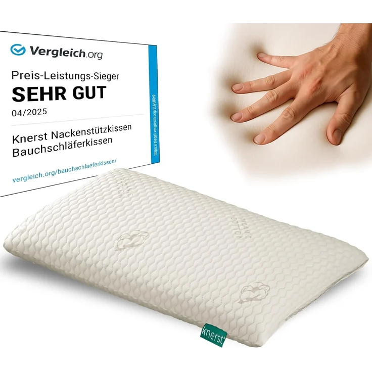 KNERST Nackenstützkissen Memory Foam Kissen, Füllung: 100% CosyPUR Gelschaum, Kopfkissen für ultimativen Komfort in jeder Schlafposition – Bild 1