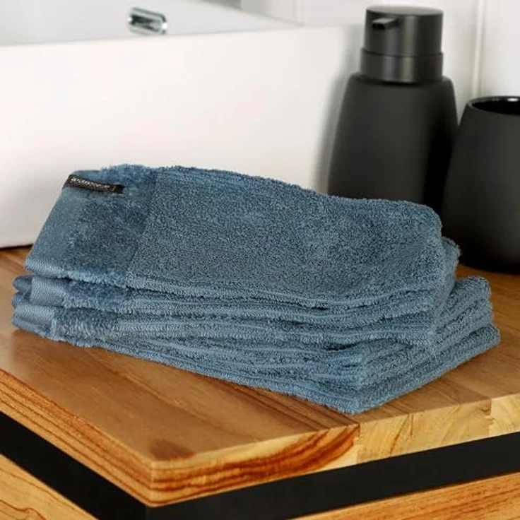 SCHÖNER WOHNEN-Kollektion Waschhandschuh Sense, (Packung, 4-St), mit Velourborte, hautschmeichelnde Airtouch Qualität, super weich – Bild 5