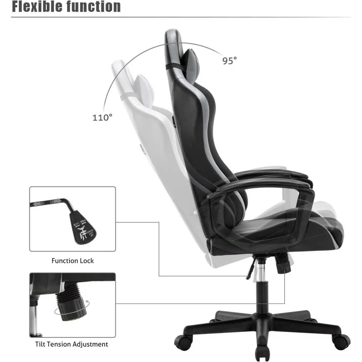 IntimaTe WM Heart Gaming Stuhl Bürostuhl Grau 52x49x130cm – Bild 7
