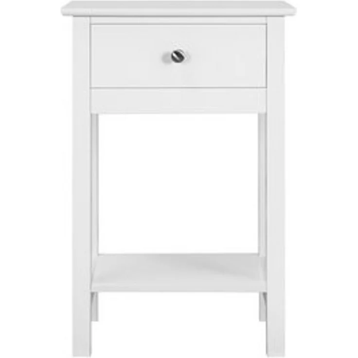 Yaheetech Beistelltisch Nachttisch, Nachtschrank mit Schublade und Ablage, MDF-Holzplatten Weiß, 40 × 30 × 61 cm – Bild 1