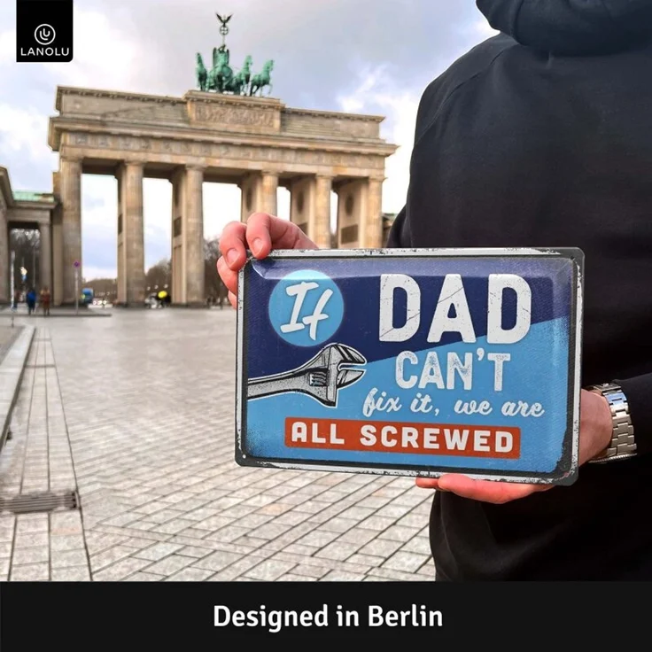 LANOLU Blechschild if Dad Cant Fix It 20x30cm – Metall – Mehrfarbig – 20283 – Bild 4