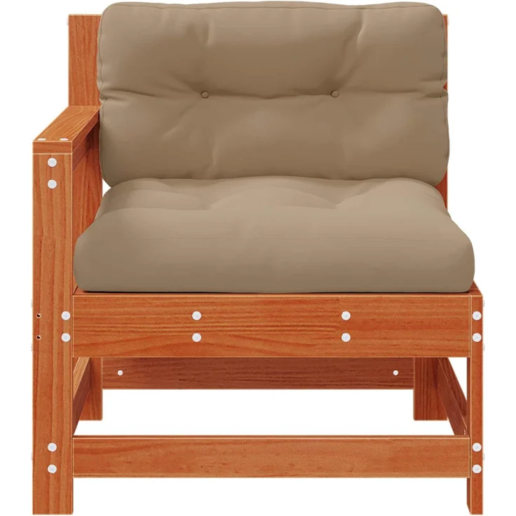 vidaXL 2 Stück Gartenecksofa Massives Kiefernholz Wachsbraun 865536 – Bild 5