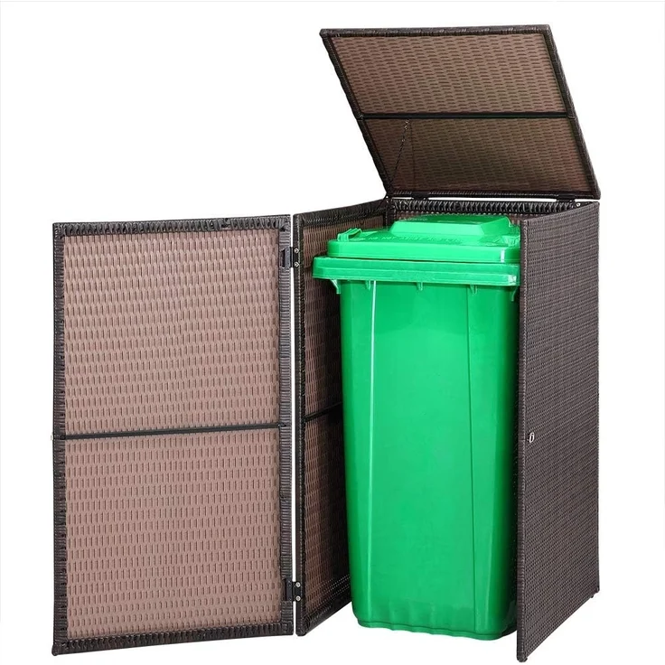 Casaria Mülltonnenbox (1 St), Mülltonnenbox mit Klappdeckel + Verschluss für 240 Liter Mülltonne – Bild 9