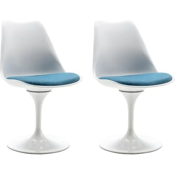 Vente-unique - XAFY Stuhl Plastik BlauWeiß - B 56,5 cm x H 82 cm x L 49 cm