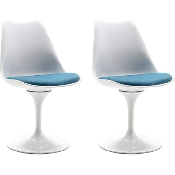 Vente-unique - XAFY Stuhl Plastik BlauWeiß - B 56,5 cm x H 82 cm x L 49 cm – Bild 1